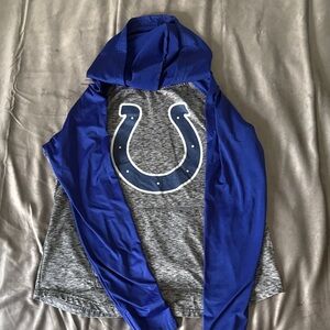 Blue and Gray Women's Hoodie